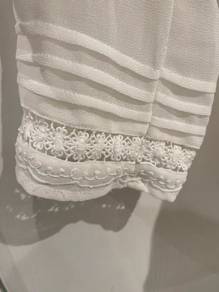 Tunique blanc cassé crème dentelles bohème, avec Top, incorporé Naf Naf taille 36 - photo numéro 5