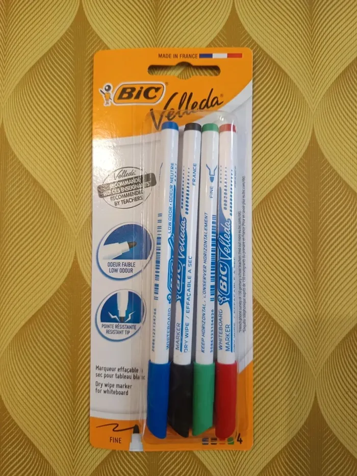 Lot marqueurs fin effaçables BIC Velleda