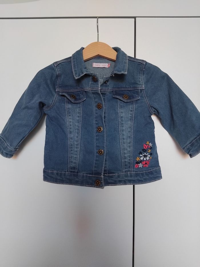 Veste jean fleurie