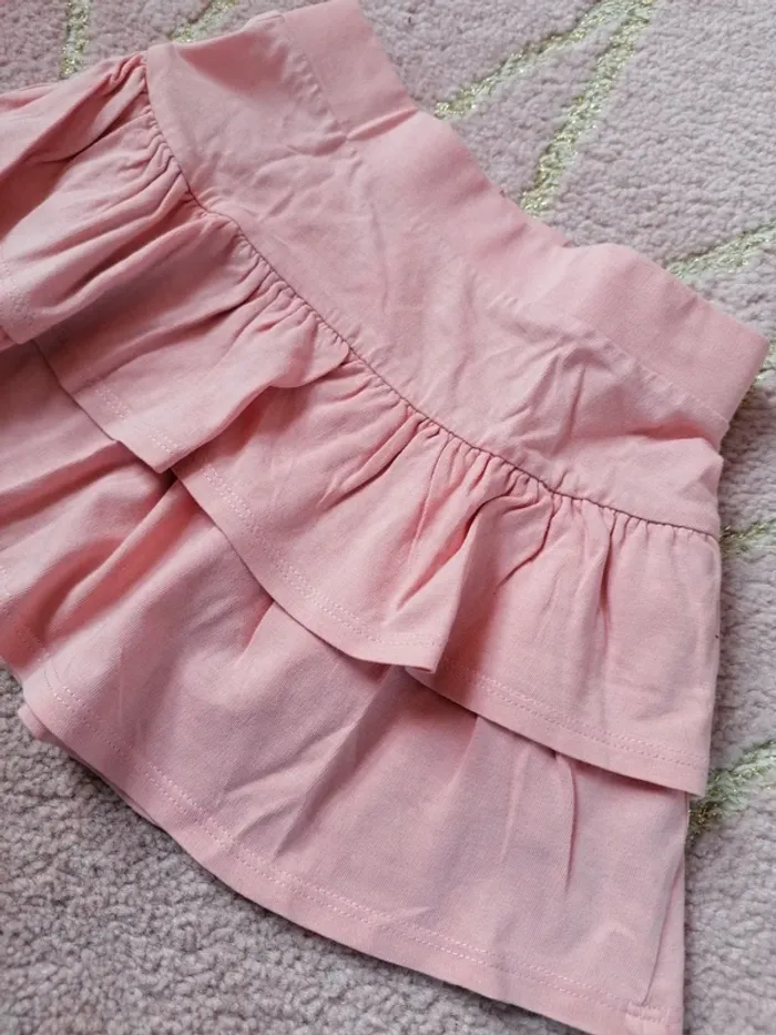 Jupe coton élastique froufrou été fille rose - photo numéro 2
