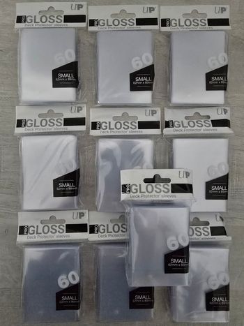 Lot de 10 paquets de 60 sleeves Ultra Pro Deck Protector Gloss Mini Transparent 