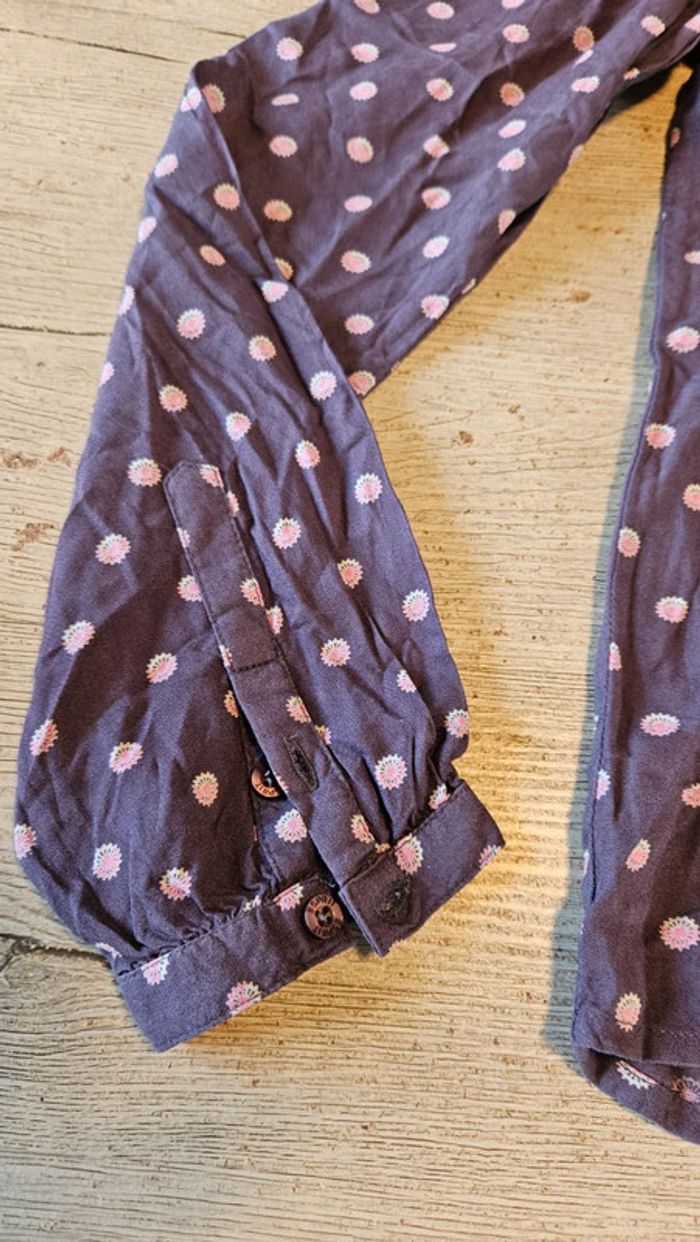 Chemisier fille manches longues, mauve avec dessins roses et blancs, Esprit, 14 ans, nickel - photo numéro 4