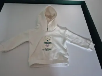 Sweat à capuche polaire Obaïbi – Ours polaire – 23 mois (86 cm)