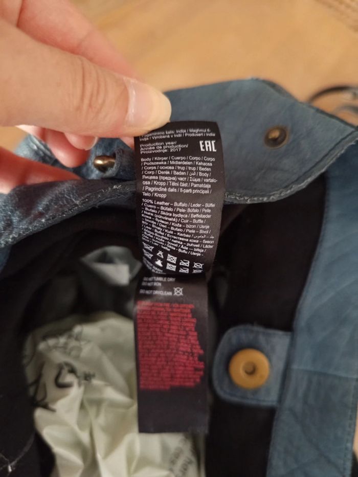 Sac cabas cuir bleu Pièces - photo numéro 9