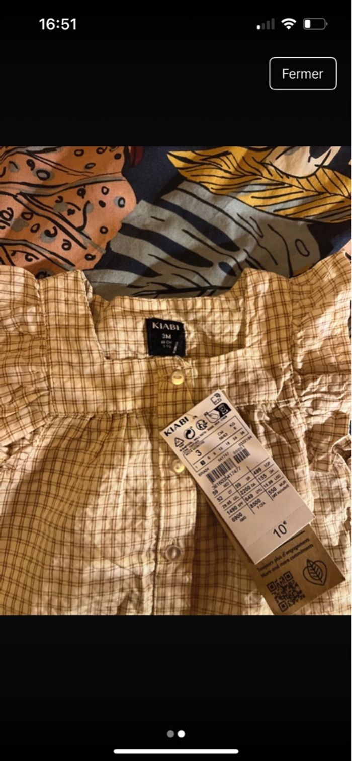 Blouse kiabi 3 mois neuve - photo numéro 2