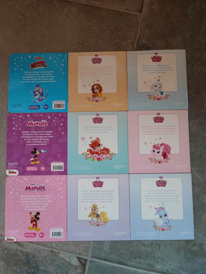 Lot 9  livres  Mon histoire du soir et Palace pets Disney Hachette.