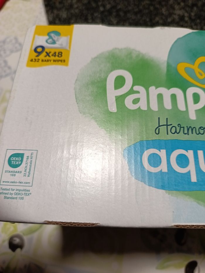 9 paquets de 48 lingettes pampers aqua neuf - photo numéro 2
