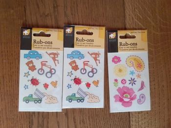 Neuf 3 plaques de decalcomanie sous blister