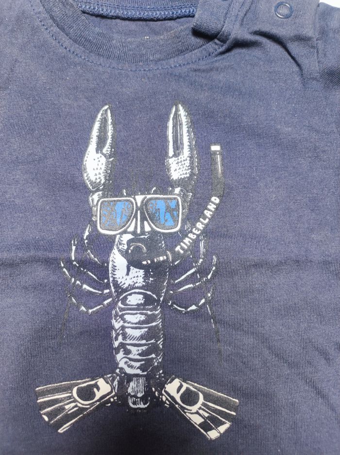 T-shirt bleu marine garçon - Taille 3 mois - Timberland - photo numéro 3