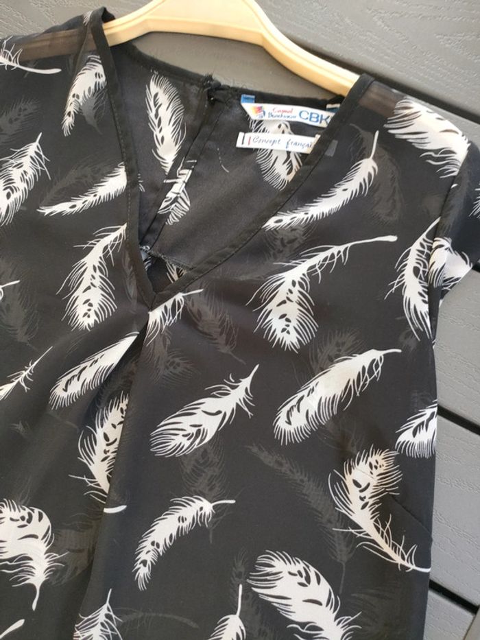 tunique blouse  S sans manches noir olule blanche cbk - photo numéro 2