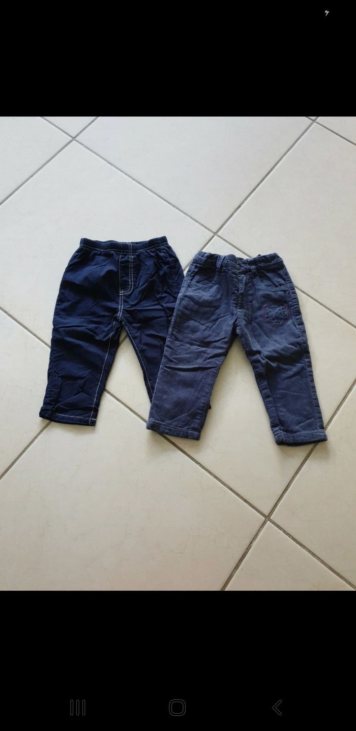 2 pantalons chauds 18 mois
