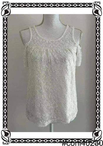 C&A Top en Dentelle Blanc Taille 36