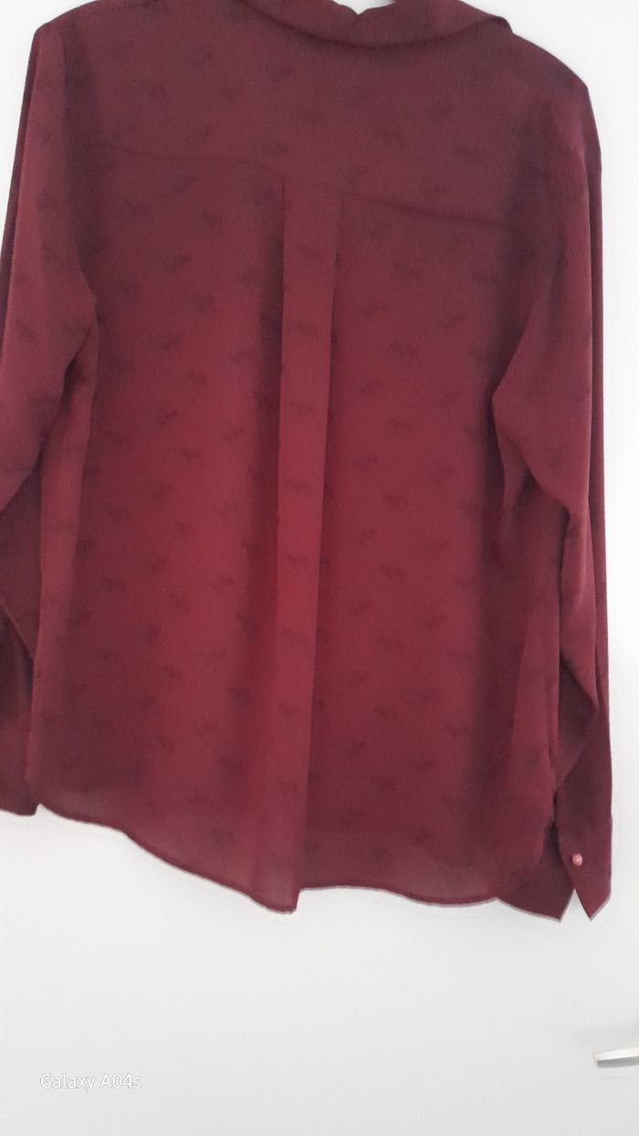 Blouse longue manche bordeaux - photo numéro 2