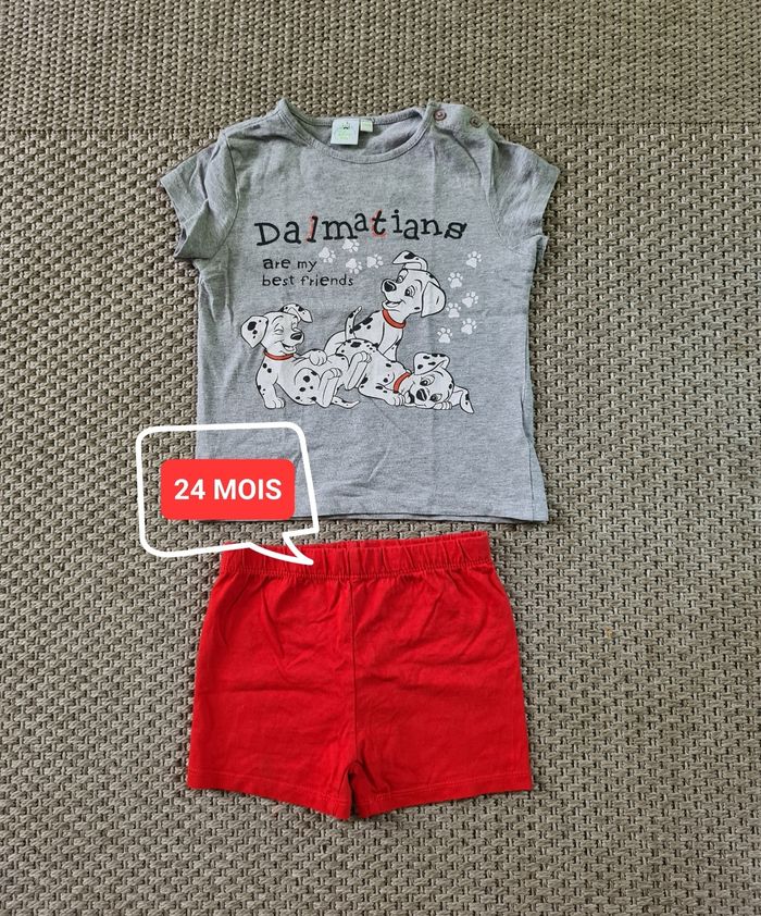 Ensemble T-shirt + Short "dalmatiens" - 24 mois