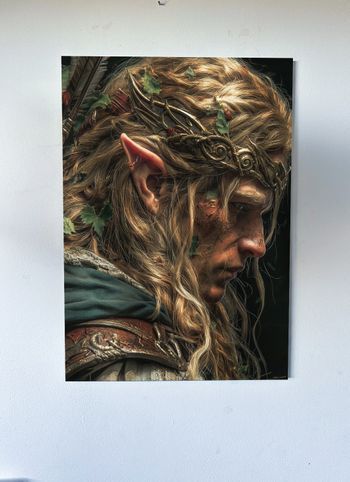 Poster métallique 30cm x 42cm Elf Seigneur Anneaux  + aimant mural fourni.