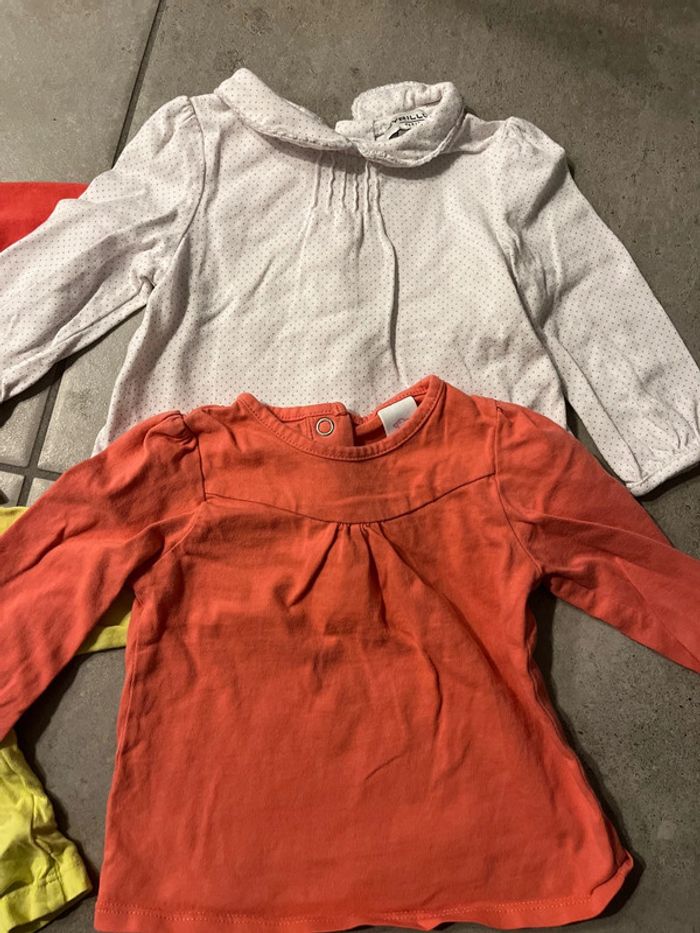 Lot tee-shirts manches longues fille 3 mois - photo numéro 3