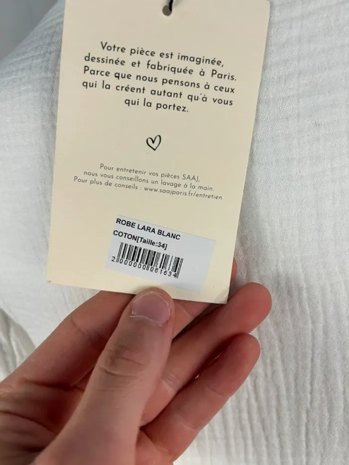 Robe courte blanche SAAJ T.34 / XS neuve - photo numéro 6