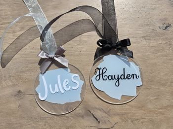 Boule de Noël plate personnalisée