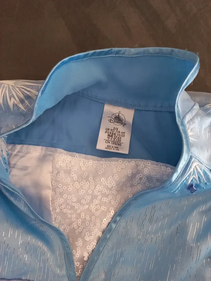Robe déguisement elsa reine des neiges 5/6 ans disney - photo numéro 2