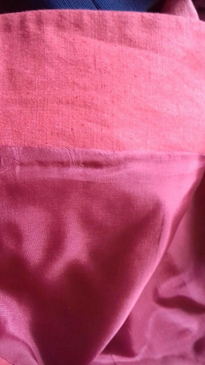Veste manches courtes en lin Caroll rouge foncé taille 42 - photo numéro 3