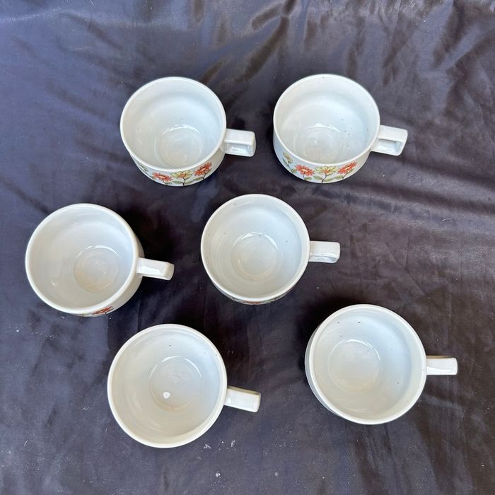 6 tasses à café en grès vintage bergère de France - photo numéro 6