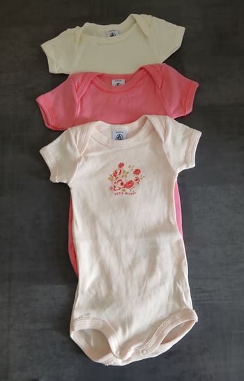 lot 3 bodies fille manches courtes petit bateau 67 cm 6 mois 