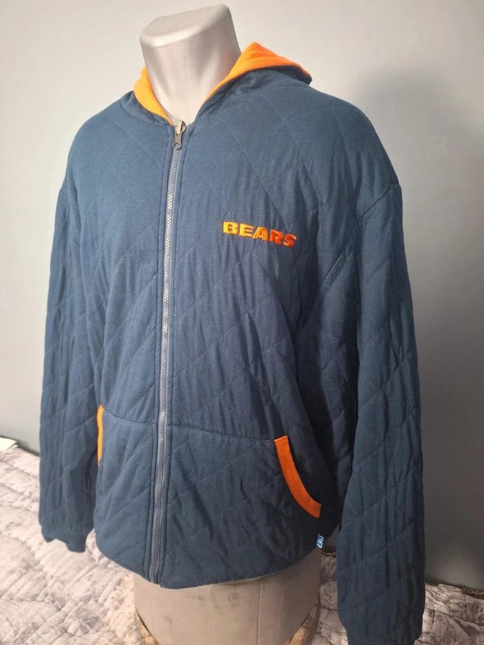 Veste épaisse a capuche NFL réversible homme / orange et bleu taille 2XL floqué (248) - photo numéro 4
