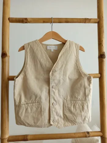 Veste gilet sans manches beige 6 ans