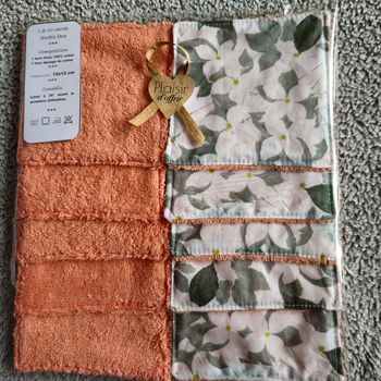 10 lingettes lavables 12x12 cm