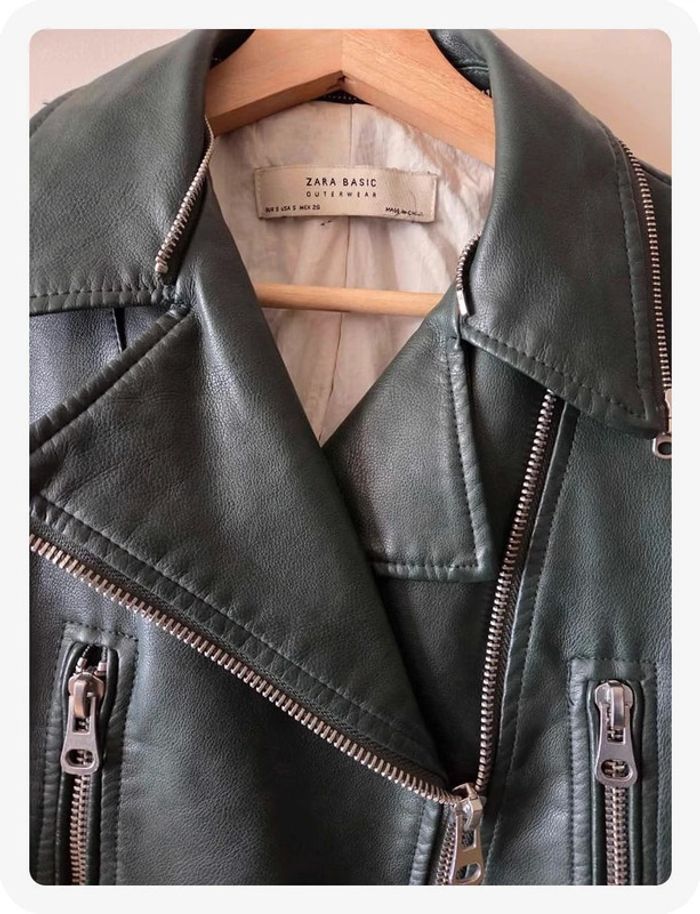 Perfecto Zara vert foncé taille S - photo numéro 3