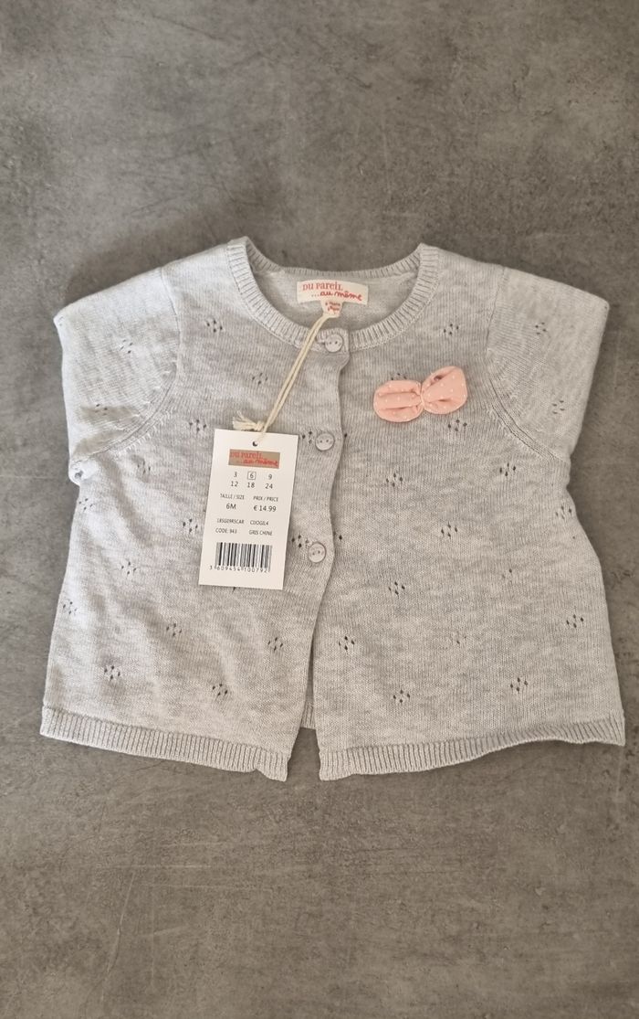 Gilet bébé fille DPAM - 6 mois - Neuf avec étiquette - photo numéro 2