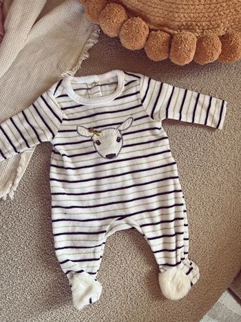 Pyjama velours à rayures biche orchestra