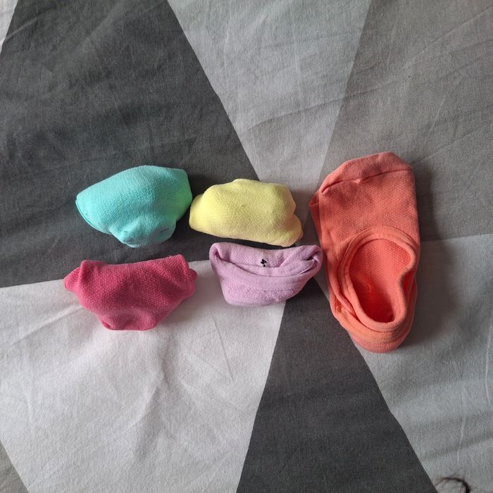 Lot 5 chaussettes invisible colorées pour femme - Taille 36-39 - Neuf - Primark