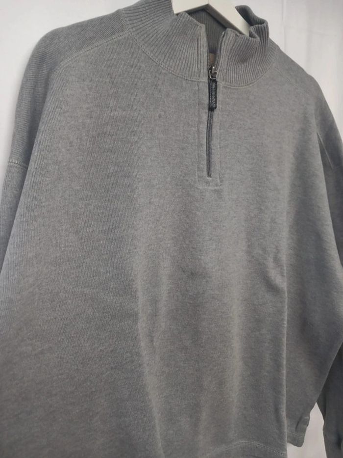 Pull/Sweat Vintage Zip Gris - photo numéro 4