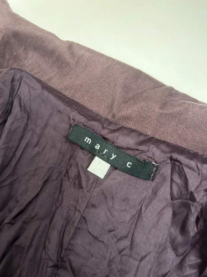 Veste cintrée vintage Y2K marron prune à boutons rétro taille S (Mary C) - photo numéro 4