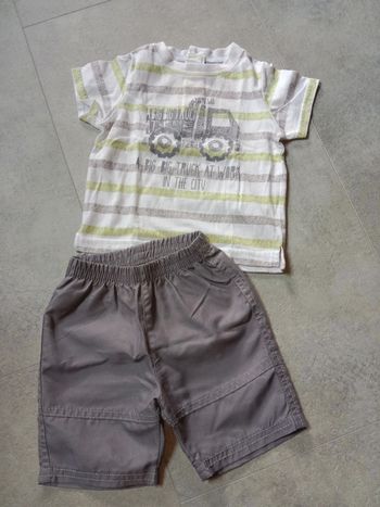 Ensemble short + tee-shirt, 6 mois