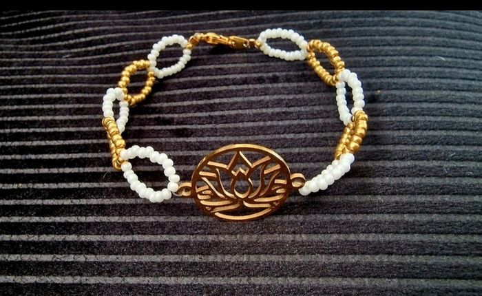 Bracelet lotus en acier inoxydable - photo numéro 5