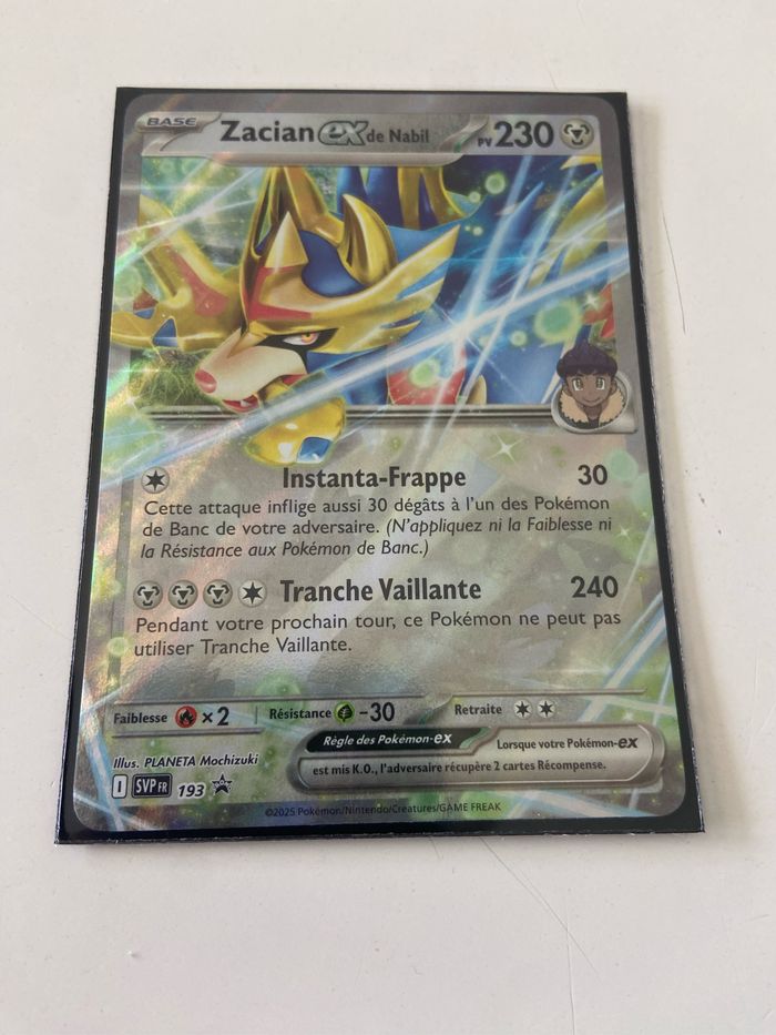 Carte promo Zacian ex de Nabil 193 EV9. - photo numéro 2