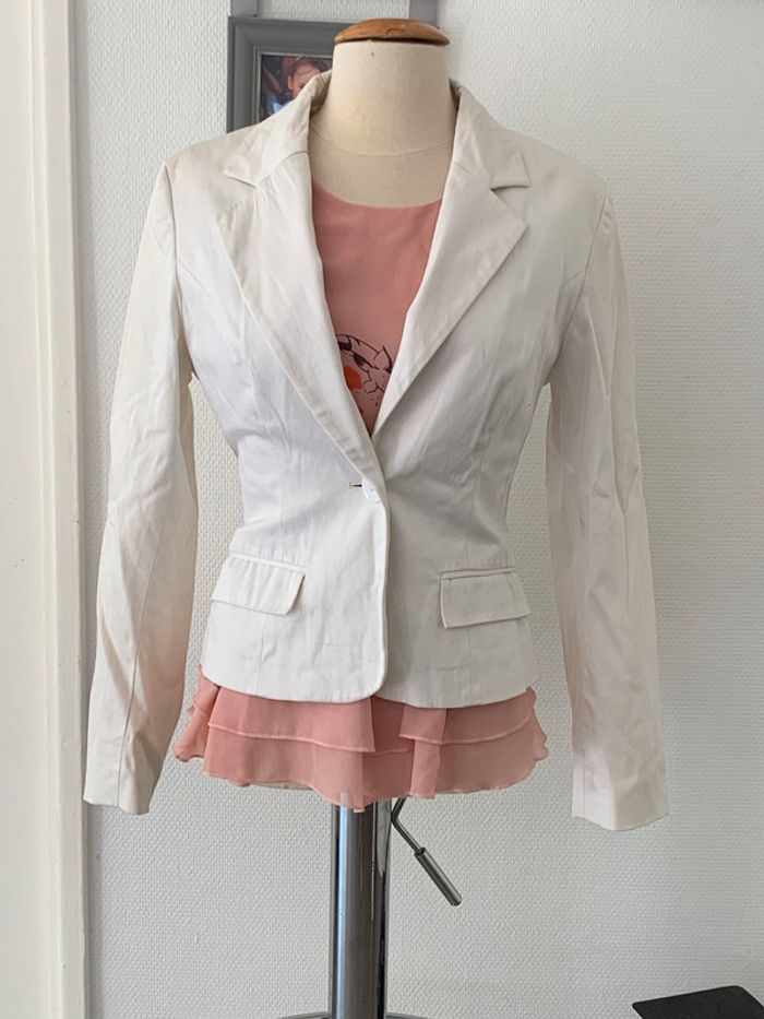 Veste tailleur / Blazer blanche 36