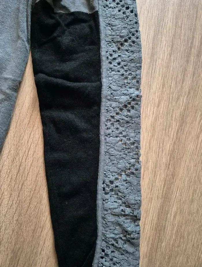 Pull fin dentelle Kookai gris noir - photo numéro 5