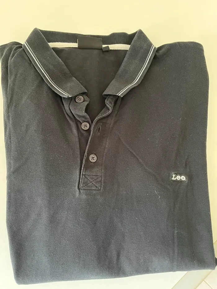 Polo à manches longues noir Lee taille XL - photo numéro 2
