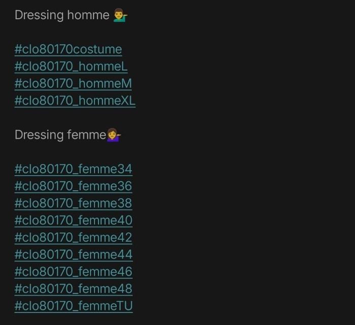 Divers vêtements femme /homme