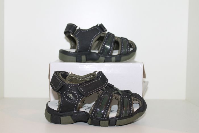 petite sandales nus pieds noire et verte kaki 21 - photo numéro 1