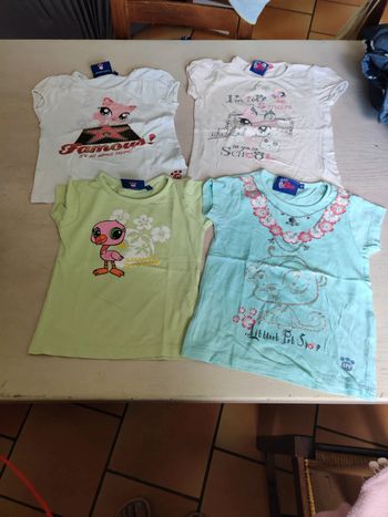 Lot de 4 t-shirt littlest Petshop