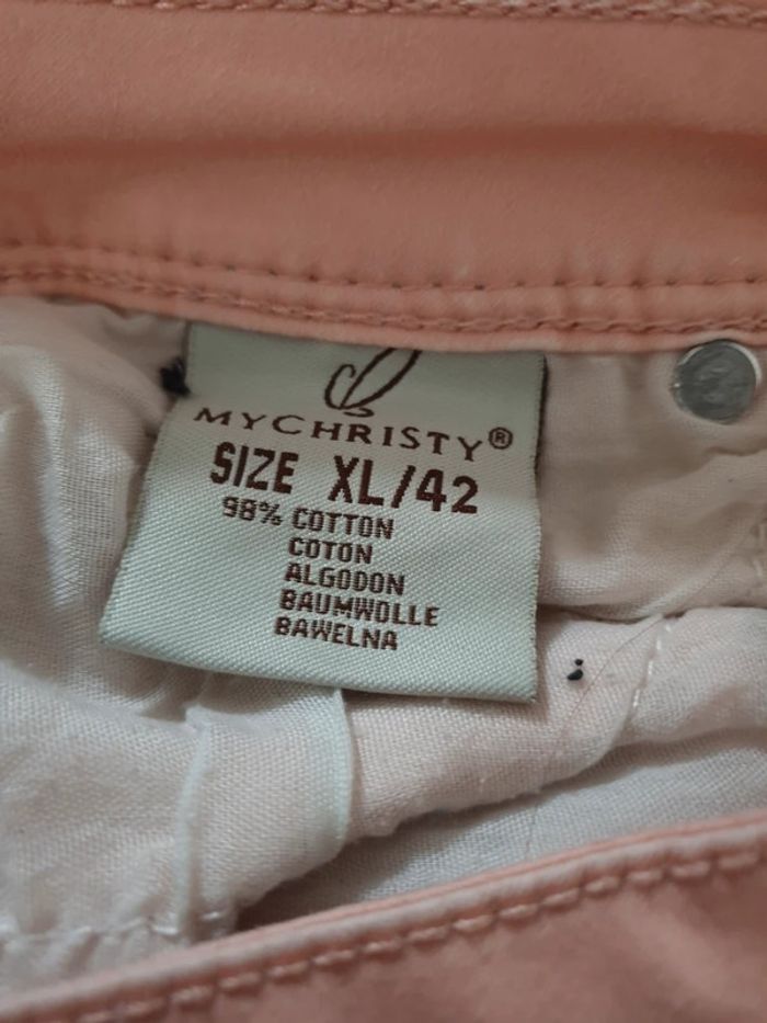 Pantalon slim saumon Taille 42 - photo numéro 4