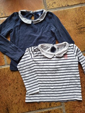 Lot de 2 pulls fins marinières 5ans