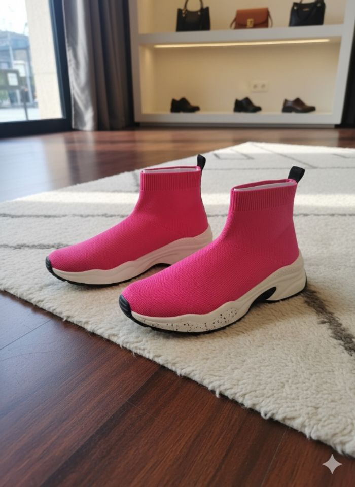 🌹👟édition limitée : baskets andré rose fluo - pointure 40 - pièce unique ! 🏃‍♀️✨