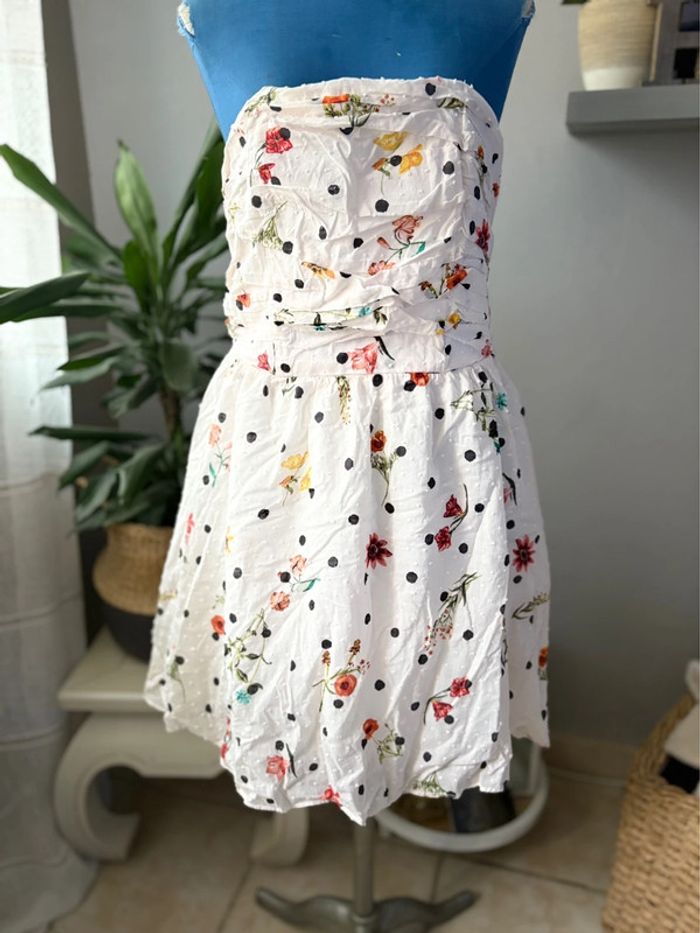 Robe bustier Naf Naf - à motif fleuris - taille 42/XL - en très bon état