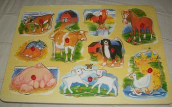 Puzzle animaux 1er âge en bois