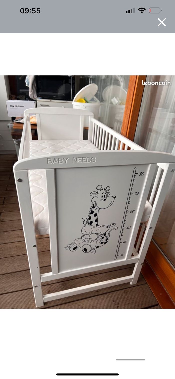 Lit a barreaux pour bebe avec un matelas - photo numéro 4